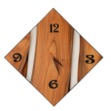 Square Shaped Wooden Clock