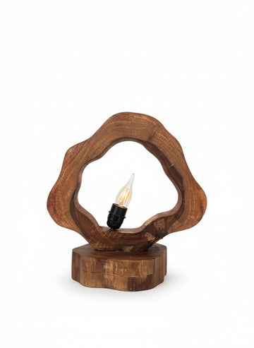 Artisan Wavy Edge Acacia Wood Table Lamp