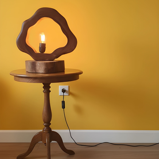 Handcrafted Wooden Floor & Table Lamp – Vintage Decorative Lighting
