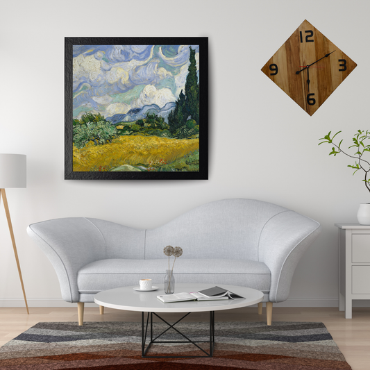 Diamond Shape Wooden Wall Clock – Modern Rustic Design