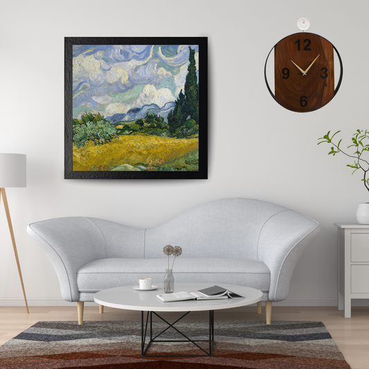 Modern Solid Wood Round Wall Clock – Minimalist Design | Home & Office Decor