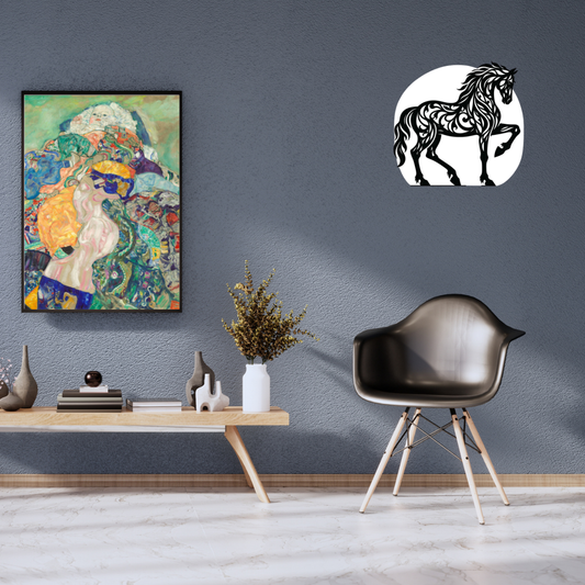 Majestic Tribal Horse Logo – Premium Black & White Design