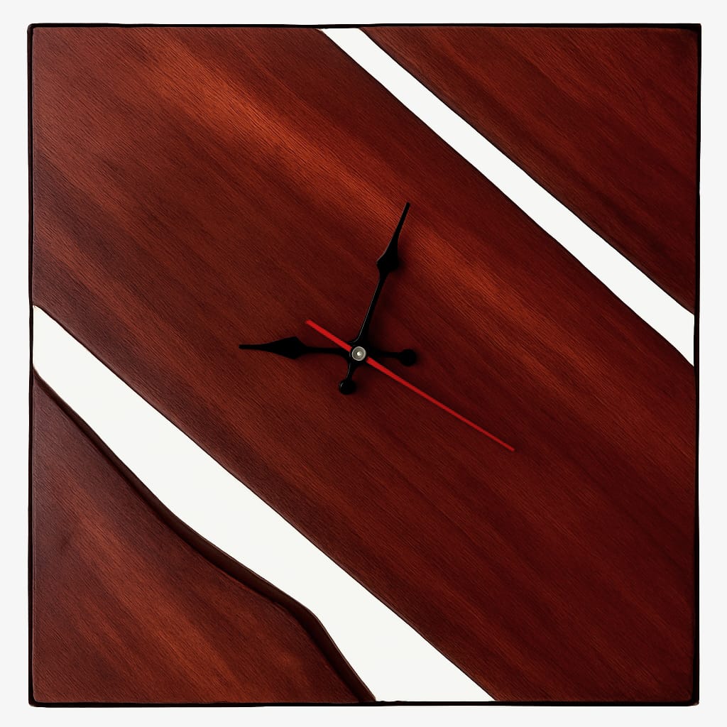 Square Minimal Wooden Clock