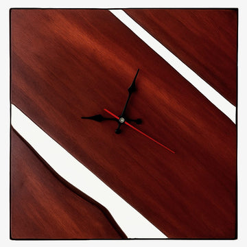 Square Minimal Wooden Clock