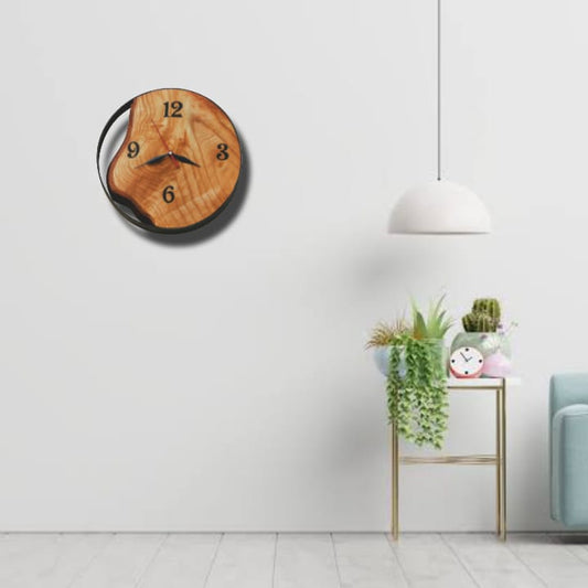 Circular Wooden Wall Clock