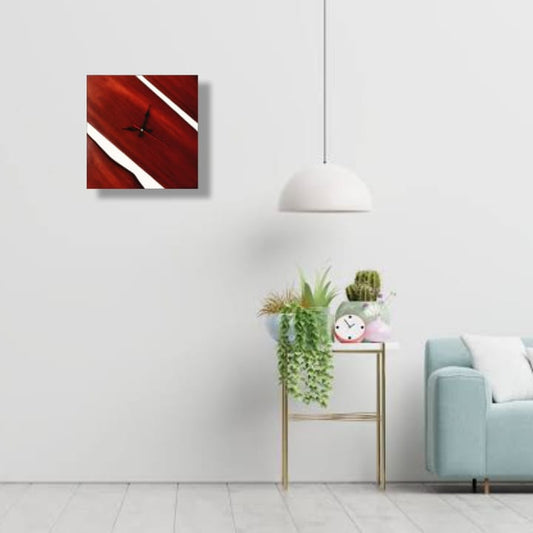 Square Minimal Wooden Clock
