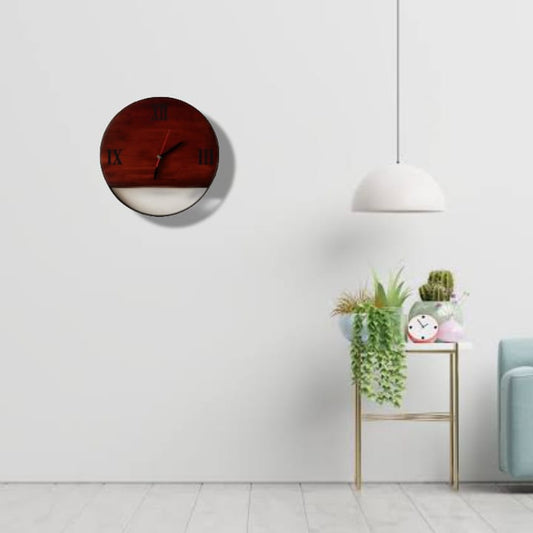Half Wooden Round Clock