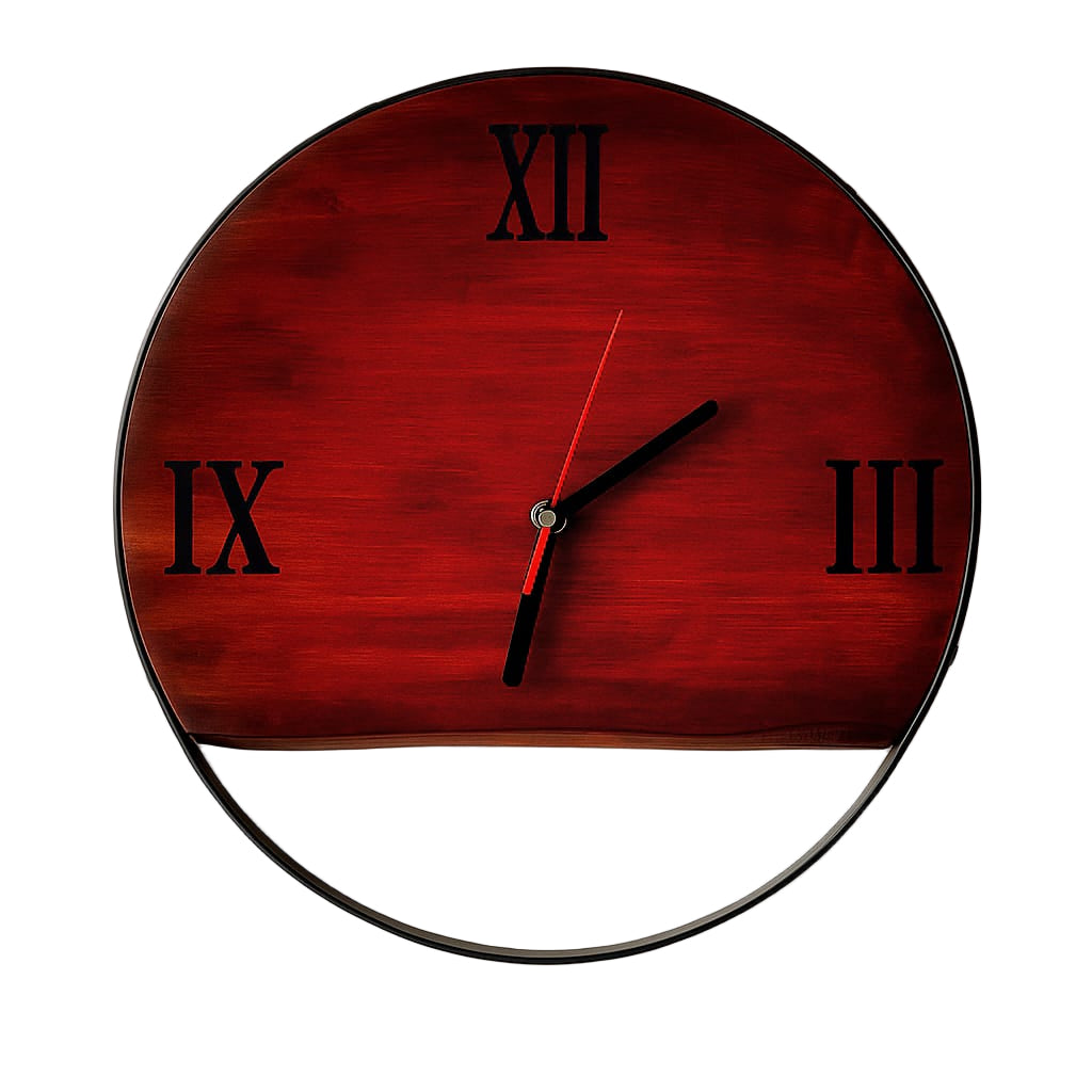 Half Wooden Round Clock